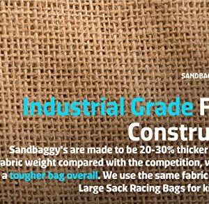 Sandbaggy Burlap Sand Bags - Size: 14" x 26" - 50 lb Weight Capacity - For Flooding, Flood Water Barrier, Tent Sandbags, Store Bags - Sandbags-Sand Not Included - Sand Bags for Flooding(10 Bags)