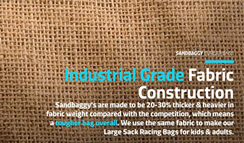 Sandbaggy Burlap Sand Bags - Size: 14" x 26" - 50 lb Weight Capacity - For Flooding, Flood Water Barrier, Tent Sandbags, Store Bags - Sandbags-Sand Not Included - Sand Bags for Flooding(10 Bags)