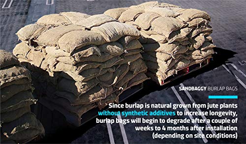 Sandbaggy Burlap Sand Bags - Size: 14" x 26" - 50 lb Weight Capacity - For Flooding, Flood Water Barrier, Tent Sandbags, Store Bags - Sandbags-Sand Not Included - Sand Bags for Flooding(10 Bags)