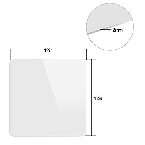 Acrylic White & Black Reflective Display Table Riser Backdrops for Professional Product Photography, KINJOEK 12 x 12 Inch, 30 x 30 cm Background Boards for Product Table Top Photography Shooting