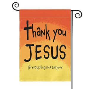 avoin colorlife thank you jesus garden flag vertical double sided for everything and everyone, god christian passion week nativity yard outdoor decoration 12.5 x 18 inch