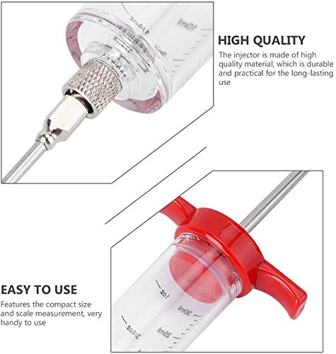 Meat Injector, Plastic Marinade Turkey Injector with 1-oz Capacity 2pcs stainless steel needles by DIMESHY