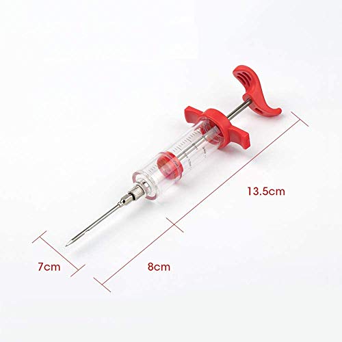 Meat Injector, Plastic Marinade Turkey Injector with 1-oz Capacity 2pcs stainless steel needles by DIMESHY