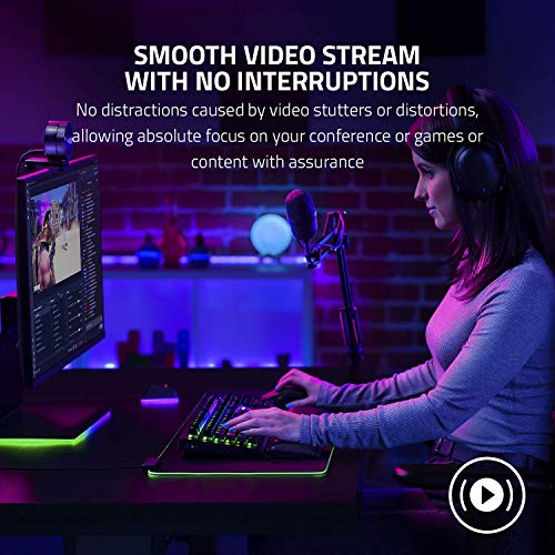 Razer Kiyo Pro Streaming Webcam: Uncompressed 1080p 60FPS - High-Performance Adaptive Light Sensor - HDR-Enabled - Wide-Angle Lens with Adjustable FOV - Lightning-Fast USB 3.0 (Renewed)