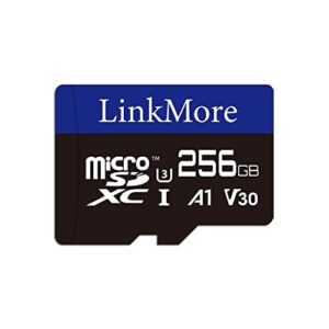 linkmore 256gb micro sdxc card, a1, uhs-i, u3, v30, class 10 compatible, read speed up to 100 mb/s,write speed up to 75 mb/s, sd adapter included
