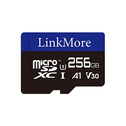 LinkMore 256GB Micro SDXC Card, A1, UHS-I, U3, V30, Class 10 Compatible, Read Speed Up to 100 MB/s,Write Speed Up to 75 MB/s, SD Adapter Included