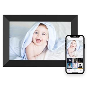 digital photo frame wifi 10.1 inch smart digital picture frame with 1280×800 ips touch screen, auto-rotate and slideshow, easy setup to share moments via app from anywhere anytime