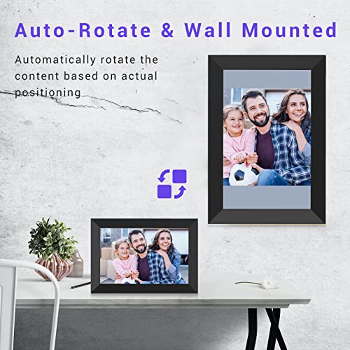 Digital Photo Frame WiFi 10.1 Inch Smart Digital Picture Frame with 1280x800 IPS Touch Screen, Auto-Rotate and Slideshow, Easy Setup to Share Moments Via APP from Anywhere Anytime