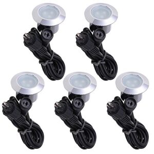 yescom set of 5 warm white led deck lights outdoor garden malls stair landscape lamps low voltage waterproof
