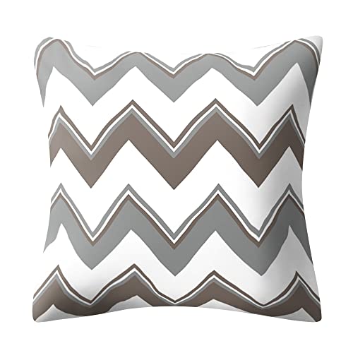 Drmstow Brown Grey Pillow Covers 18x18 Set of 4 Decorative Throw Pillow Cushion Covers for Sofa Bedroom Outdoor Patio Furniture Indoors Home Decor