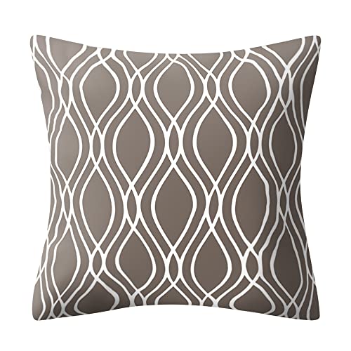 Drmstow Brown Grey Pillow Covers 18x18 Set of 4 Decorative Throw Pillow Cushion Covers for Sofa Bedroom Outdoor Patio Furniture Indoors Home Decor