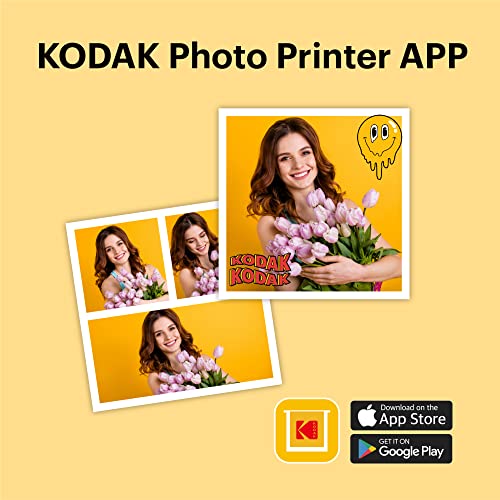 KODAK Mini 3 Retro 4PASS Portable Photo Printer (3x3 inches) + 68 Sheets Bundle, Black