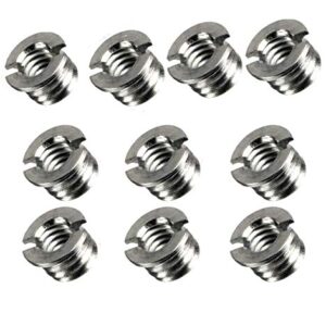 (10 Packs) Fotasy Stainless Steel 3/8" to 1/4" Reducer Bushing Convert Screw Adapter, Tripod Screw Adapter 1/4" to 3/8" for Tripod Monopod Ballhead