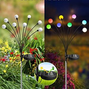 Solar Garden Lights, 8 Pack 64 LED New Upgraded Solar Firefly Lights Outdoor Waterproof, High Flexibility Starburst Swaying Solar Lights, Solar Garden Outdoor Lights for Yard Patio Pathway, Multicolor