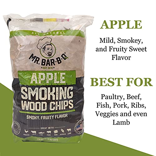 Mr. Bar-B-Q Hardwood Smoking Chips Variety Pack | 3 Different Flavors | Experience All The Flavors of Smoked Food | Apple, Hickory and Mesquite Smoking Chips | 3 x 1.6 Pound Bags