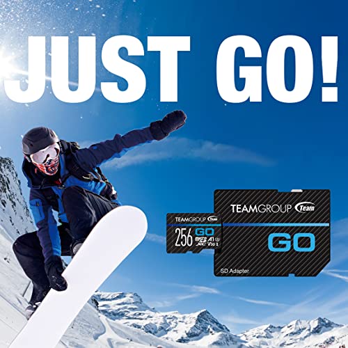 TEAMGROUP GO Card 128GB Micro SDXC UHS-I U3 V30 4K for GoPro & Drone & Action Cameras High Speed Flash Memory Card with Adapter for Outdoor, Sports, 4K Shooting, Nintendo-Switch TGUSDX128GU303