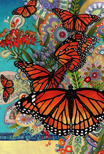 Toland Home Garden 1110777 Monarch Madness Butterfly Flag 12x18 Inch Double Sided Butterfly Garden Flag for Outdoor House Spring Flag Yard Decoration