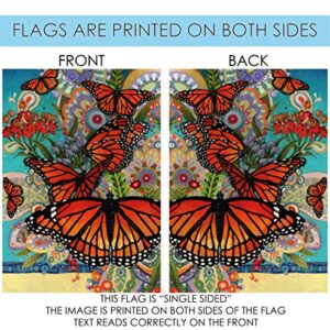 Toland Home Garden 1110777 Monarch Madness Butterfly Flag 12x18 Inch Double Sided Butterfly Garden Flag for Outdoor House Spring Flag Yard Decoration