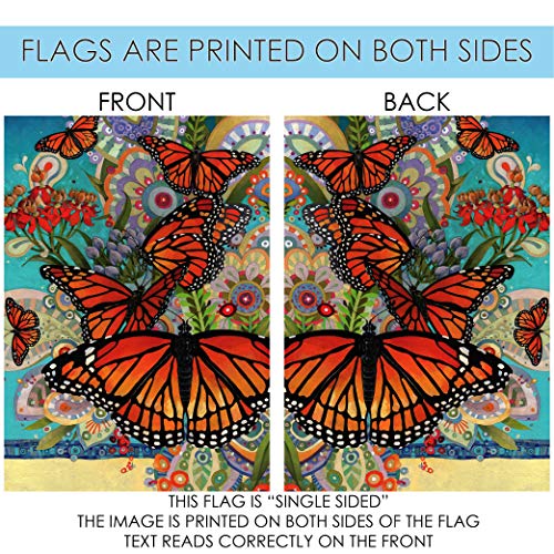 Toland Home Garden 1110777 Monarch Madness Butterfly Flag 12x18 Inch Double Sided Butterfly Garden Flag for Outdoor House Spring Flag Yard Decoration