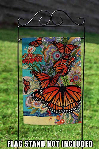 Toland Home Garden 1110777 Monarch Madness Butterfly Flag 12x18 Inch Double Sided Butterfly Garden Flag for Outdoor House Spring Flag Yard Decoration