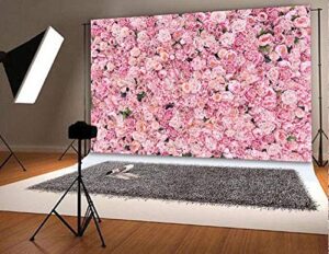 binqoo 8x6ft mother’s day pink flowers backdrops spring pink rose wall background girls women birthday tea party backdrop weeding bridal shower anniversary ceremony decor