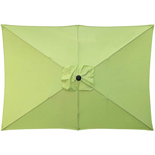 ABBLE Outdoor Patio Umbrella 10 Ft x 6.5 Ft Rectangular with Crank Weather Resistant UV Protection Water Repellent Durable 6 Sturdy Steel Ribs with Easy Handle Crank, Market Outdoor Table Umbrella for Garden, Lawn, Deck, Backyard and Pool Side,Lime Green