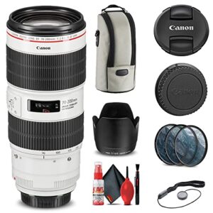 canon ef 70-200mm f/2.8l is iii usm lens (3044c002) + filter kit + cap keeper + cleaning kit + more (renewed)