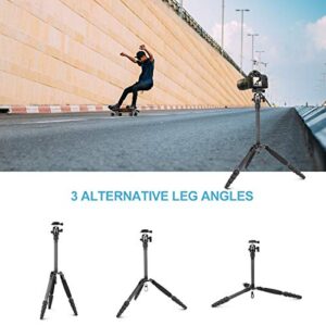 SIRUI Carbon Fiber Travel Tripod Compact Lightweight Slik Tripod with B00K Head, Arca Swiss Plate, Load 8kg/17.6lbs, Weight 2lbs, Folded Height 13" (Traveler 5CX)