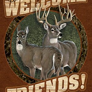 Toland Home Garden 110021 Welcome Deer Flag, Garden 12.5" x18", Double Sided for Outdoor House Yard Decoration