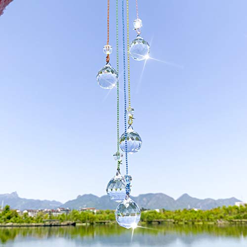 Crystals Ball Prisms Suncatcher Tree of Life Hanging Ornament Rainbow Maker for Home,Garden Decor