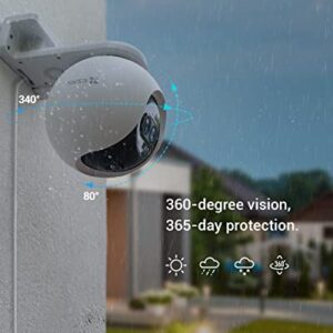 EZVIZ Security Camera Outdoor, 1080P Pan/Tilt/Zoom WiFi Camera, 8× Mixed Zoom and AI-Powered Person Detection Security Cam, IP65 Waterproof, Support MicroSD Card up to 512GB | C8PF
