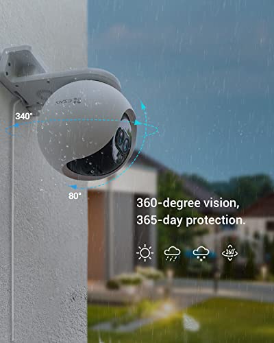 EZVIZ Security Camera Outdoor, 1080P Pan/Tilt/Zoom WiFi Camera, 8× Mixed Zoom and AI-Powered Person Detection Security Cam, IP65 Waterproof, Support MicroSD Card up to 512GB | C8PF