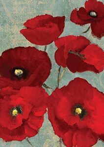 toland home garden 119872 red painted poppies 12.5 x 18 inch decorative, garden flag-12.5″ x 18″