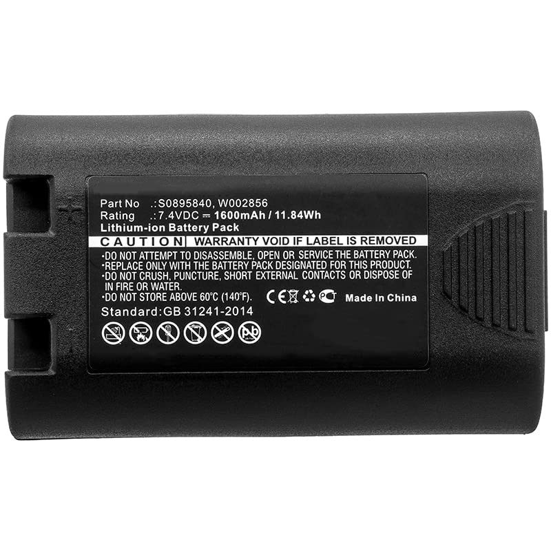 Replacement Battery for for DYMO LabelManager 360D Rhino 5200 Rhino 4200 LabelManager 420P, 1759398 S0895840 W002856, Li-ion 7.40V 1600mAh / 11.84Wh