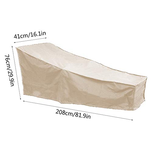 Zerone Patio Furniture Cover, Outdoor Chaise Lounge Covers Durable Lightweight Patio Chair Lounge Cover for Outdoor Patio Garden Furniture(Beige)