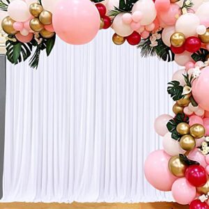 6 Panels White Backdrop Curtain for Parties Wedding Wrinkle Free White Photo Curtains Backdrop Drapes Fabric Decoration for Baby Shower 30ft(W) x 10ft(H)