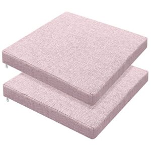 outdoor chair cushions 18x18inch, outdoor seat cushions for patio furniture with machine washable non-slip cover, soft square corner chair pads for outdoor, indoor, office, dining room, garden pink