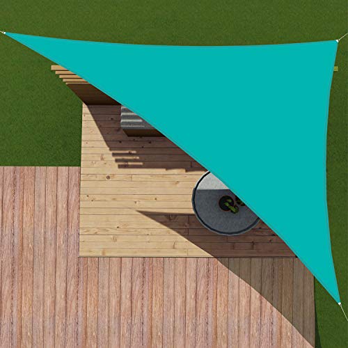 Patio Paradise 6' x 8' x 10' Waterproof Sun Shade Sail with Stainless Steel Hardware-Turquoise Green Triangle UV Block Durable Awning Canopy Outdoor Garden Backyard