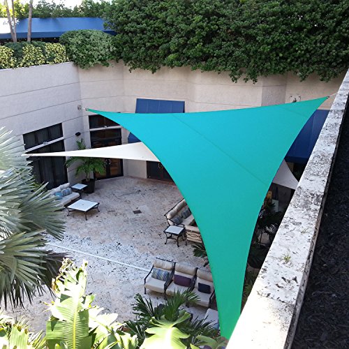 Patio Paradise 6' x 8' x 10' Waterproof Sun Shade Sail with Stainless Steel Hardware-Turquoise Green Triangle UV Block Durable Awning Canopy Outdoor Garden Backyard