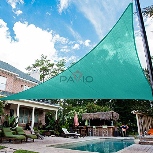 Patio Paradise 6' x 8' x 10' Waterproof Sun Shade Sail with Stainless Steel Hardware-Turquoise Green Triangle UV Block Durable Awning Canopy Outdoor Garden Backyard