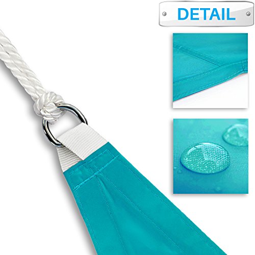 Patio Paradise 6' x 8' x 10' Waterproof Sun Shade Sail with Stainless Steel Hardware-Turquoise Green Triangle UV Block Durable Awning Canopy Outdoor Garden Backyard