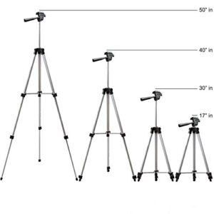 50 Inch Aluminum Camera Tripod for Canon, Nikon, Sony, Samsung, Olympus, Panasonic & Pentax + eCost Microfiber