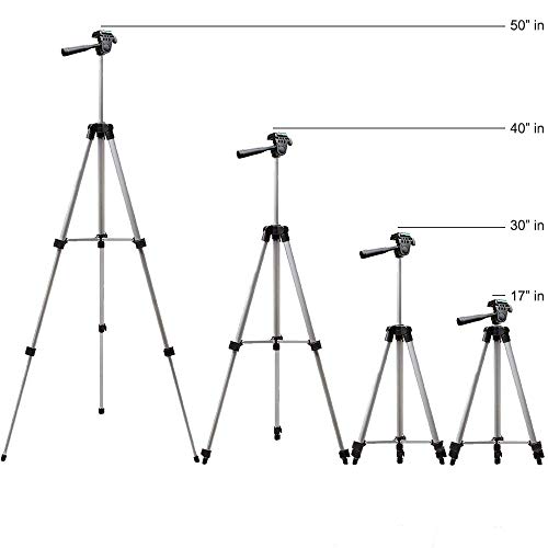 50 Inch Aluminum Camera Tripod for Canon, Nikon, Sony, Samsung, Olympus, Panasonic & Pentax + eCost Microfiber