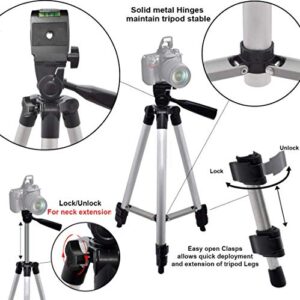 50 Inch Aluminum Camera Tripod for Canon, Nikon, Sony, Samsung, Olympus, Panasonic & Pentax + eCost Microfiber