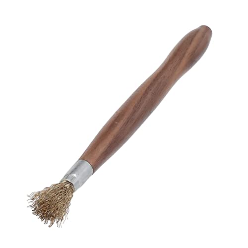 Wooden Handle Bonsai Cleaning Wire Brush, Rust Proof Garden Pot Cleaning Tools Gardening Supplies