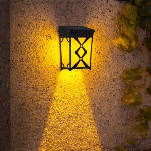 Solar Fence Lights with Warm White and Color Light, 6 Pack Color Glow Light for Fence IP65Waterproof Solar Outdoor Lights for Fence Outside Solar Deck Light for Wall Deck, Step, Yard, Garden