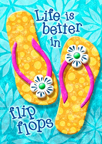 Toland Home Garden 1112096 Flip Flop Life Summer Flag 12x18 Inch Double Sided for Outdoor Beach House Yard Decoration