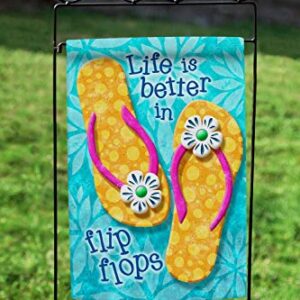 Toland Home Garden 1112096 Flip Flop Life Summer Flag 12x18 Inch Double Sided for Outdoor Beach House Yard Decoration