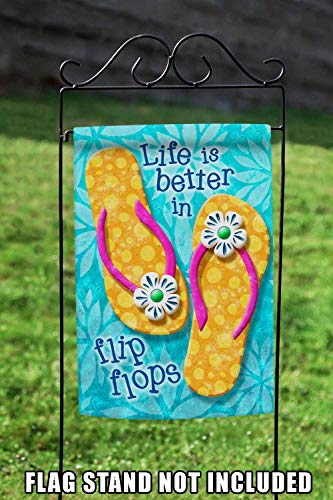 Toland Home Garden 1112096 Flip Flop Life Summer Flag 12x18 Inch Double Sided for Outdoor Beach House Yard Decoration