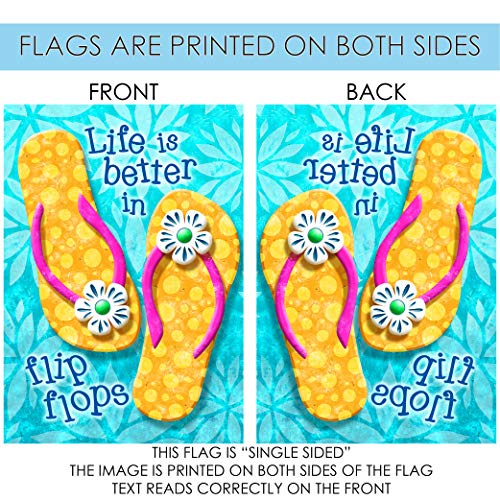Toland Home Garden 1112096 Flip Flop Life Summer Flag 12x18 Inch Double Sided for Outdoor Beach House Yard Decoration